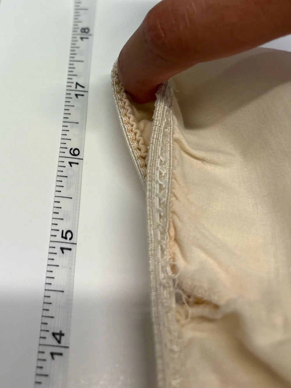 Vintage Cream Cotton Half Slip with Eyelet Embroidered Hem - Picture 9 of 9